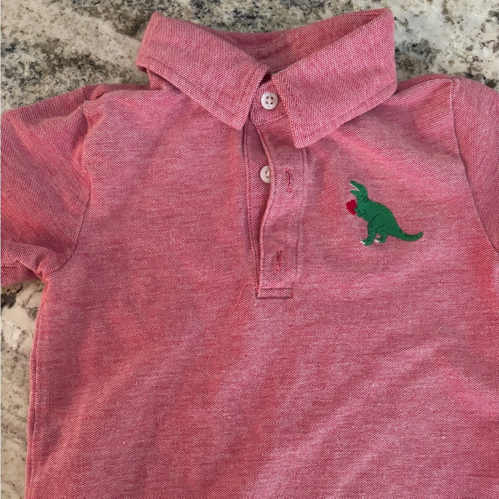 Janie and Jack 4t Valentine’s polo heart dinosaur boys